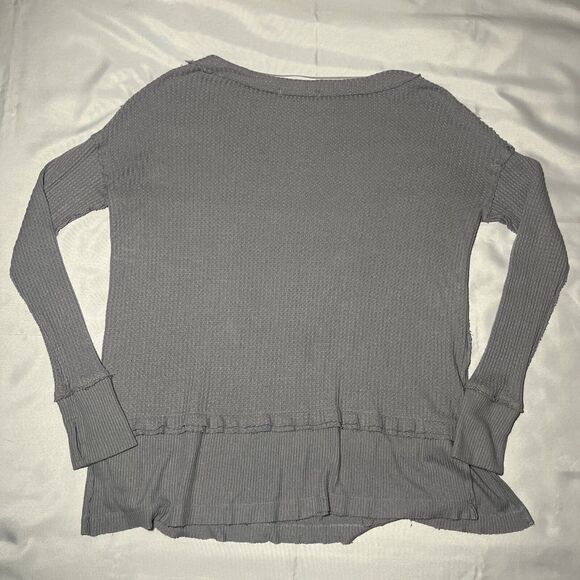 We The Free People Top North Shore Waffle Knit Thermal Tunic Size M Oversized - Picture 3 of 6